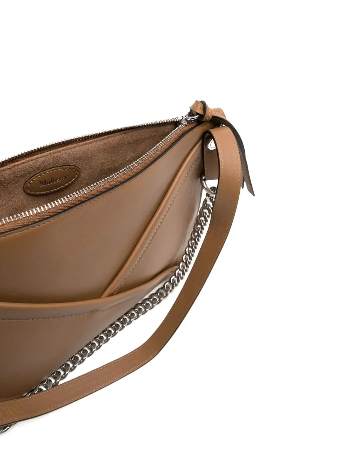 Mulberry Mジップ付きレザーショルダーバッグ ブラウン - 画像5