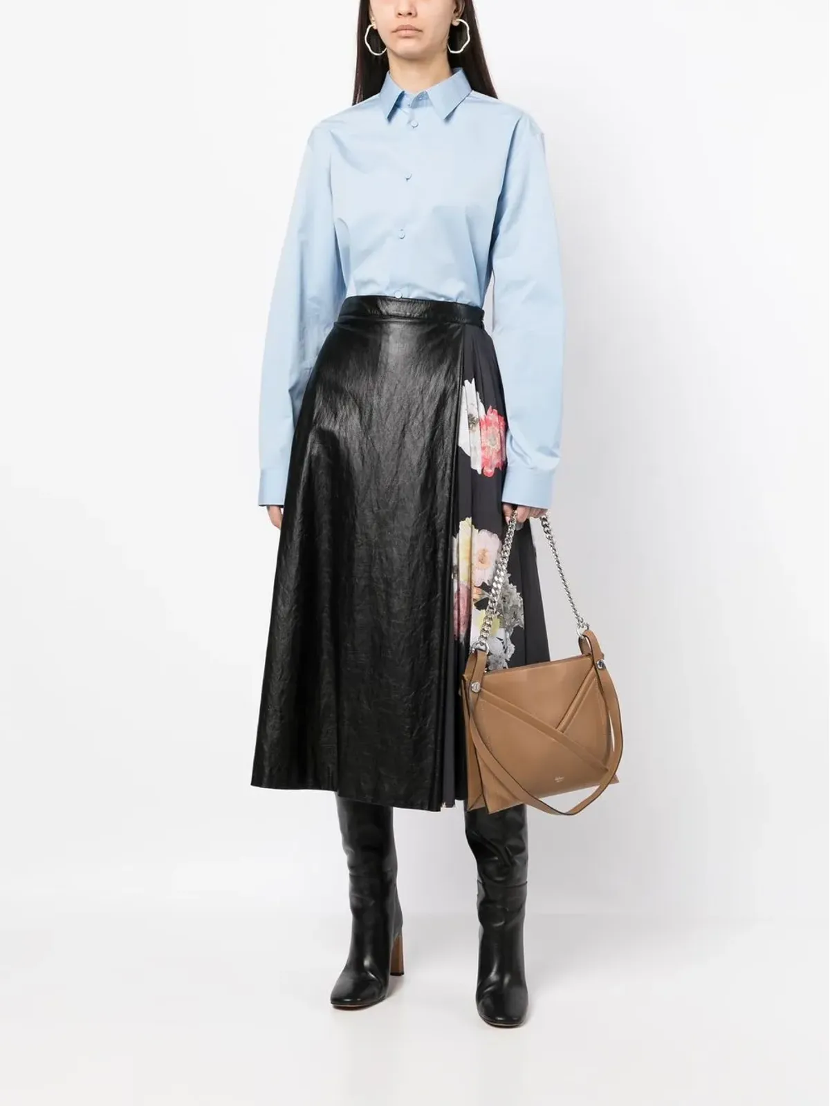 Mulberry Mジップ付きレザーショルダーバッグ ブラウン - 画像2