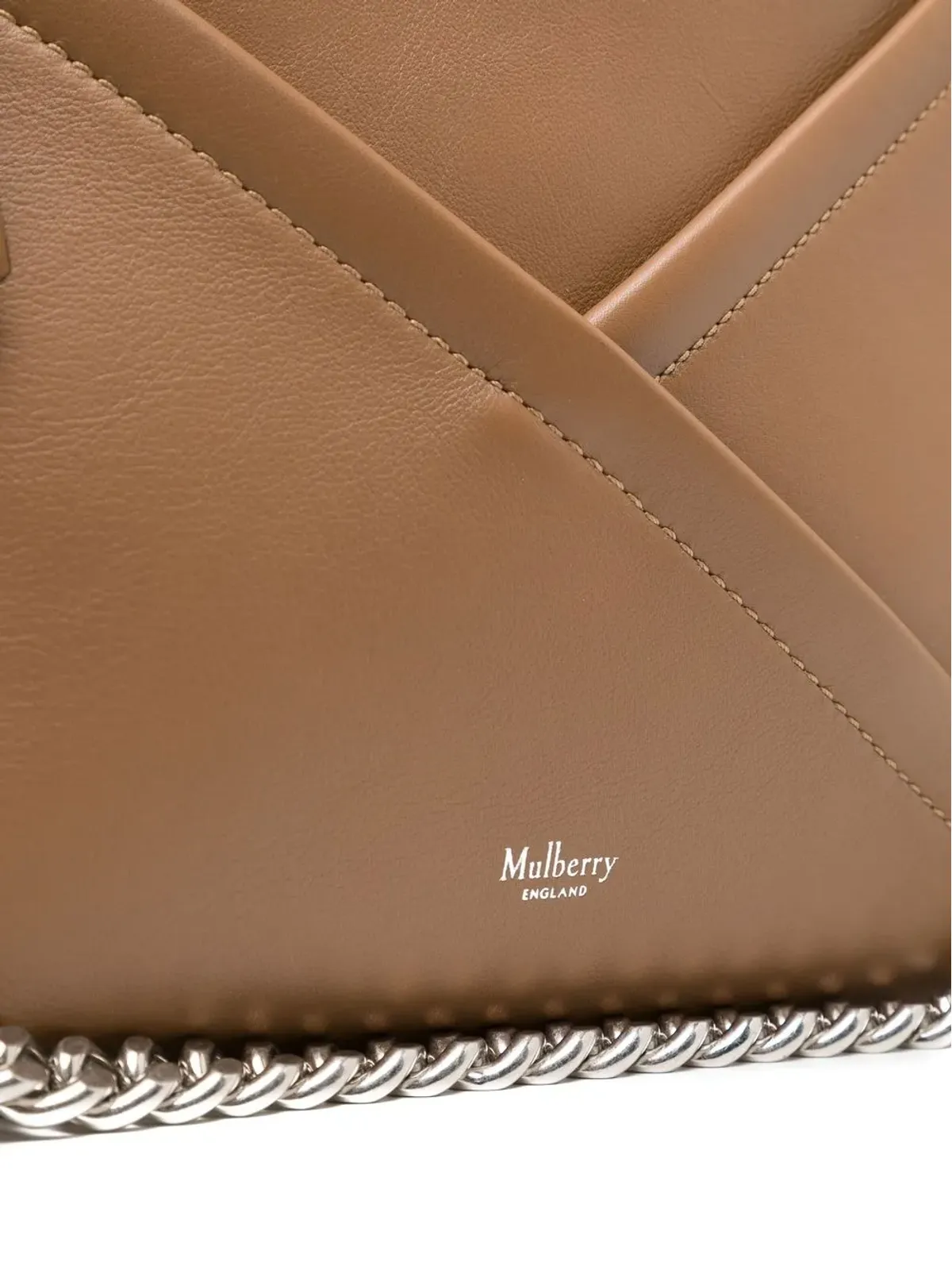 Mulberry Mジップ付きレザーショルダーバッグ ブラウン - 画像4