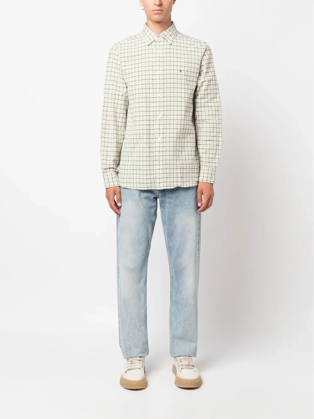 Tommy Hilfiger ギンガムチェック コットンシャツ グリーン - 画像2