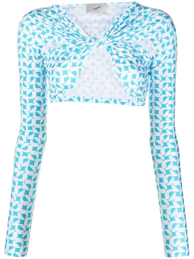 Coperni Coperni パターン柄ギャザー入りクロップトップの商品画像