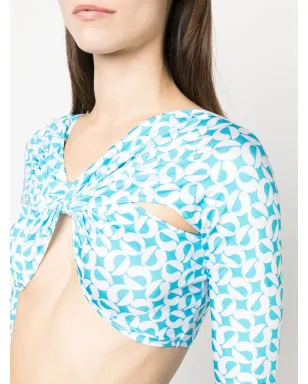 Coperni パターン柄ギャザー入りクロップトップ - サムネイル5