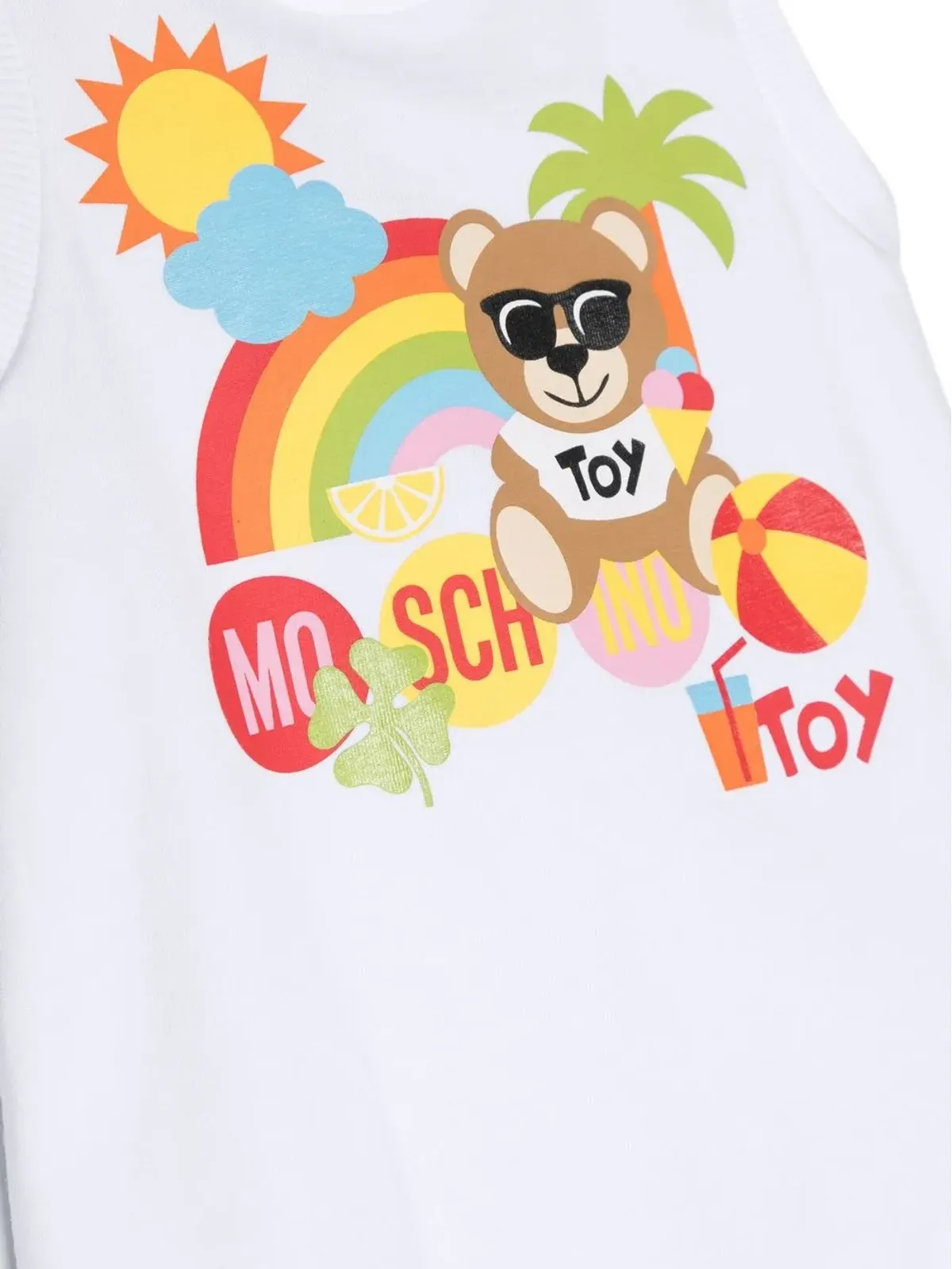 Moschino Kids ロゴプリント ノースリーブ ロンパース - 画像3