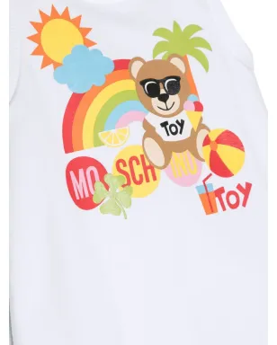 Moschino Kids ロゴプリント ノースリーブ ロンパース - サムネイル3
