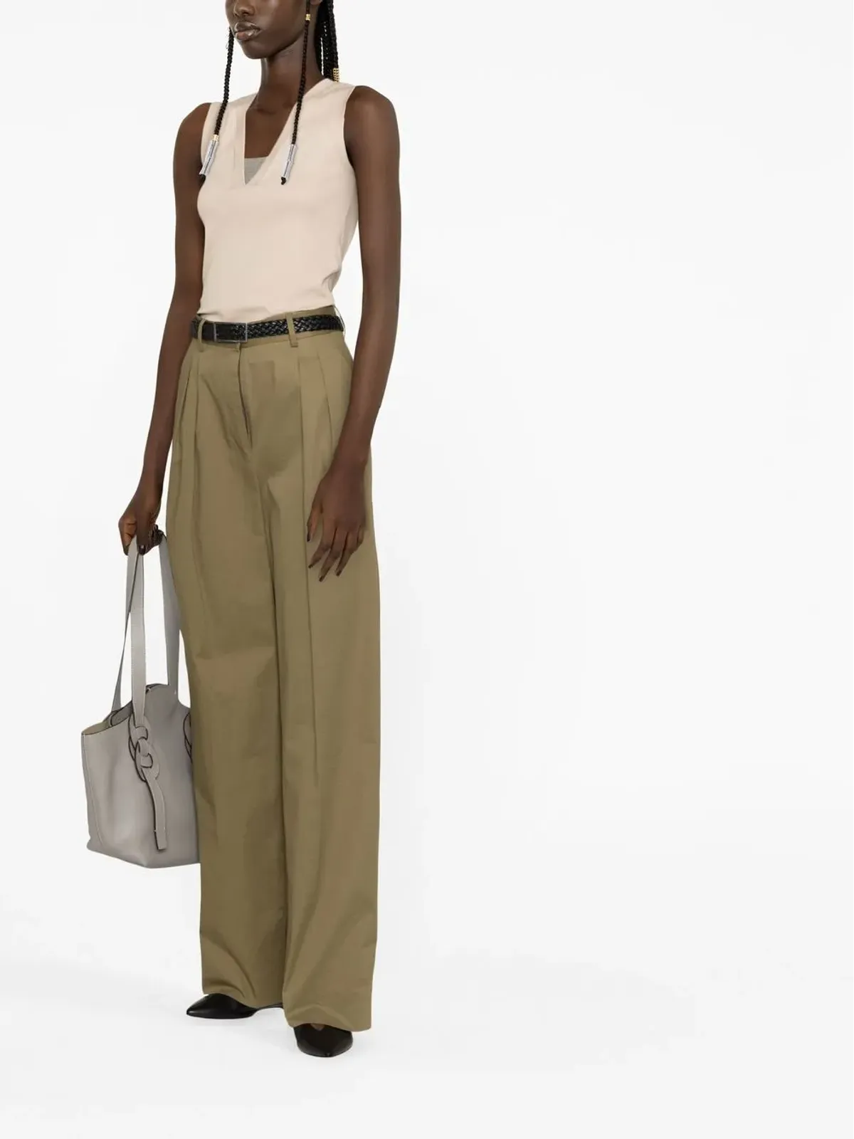 Brunello Cucinelli モニリチェーンリブ編みタンクトップ - 画像3