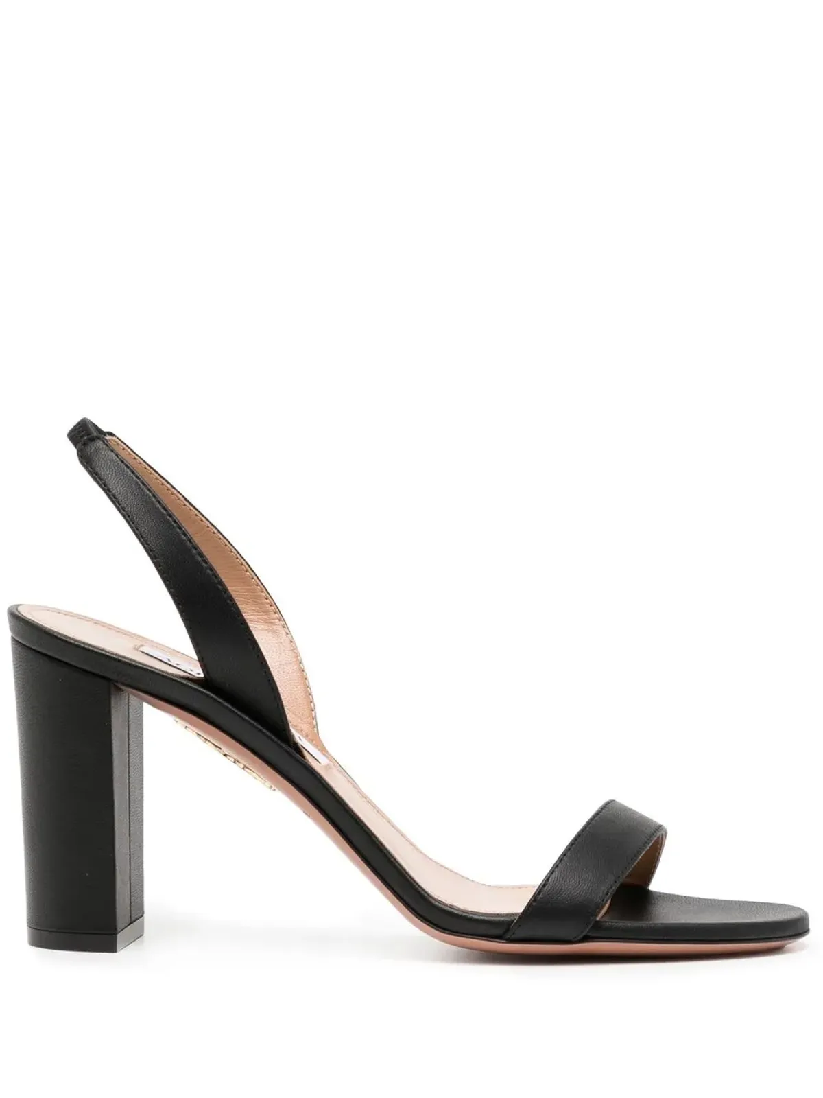 Aquazzura 95mmオープントゥレザーサンダル（ブラック） - 画像1