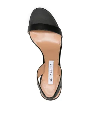 Aquazzura 95mmオープントゥレザーサンダル（ブラック） - サムネイル4