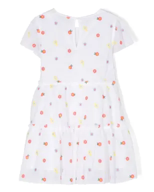Stella McCartney Kids floral-print tiered dress - White - サムネイル2