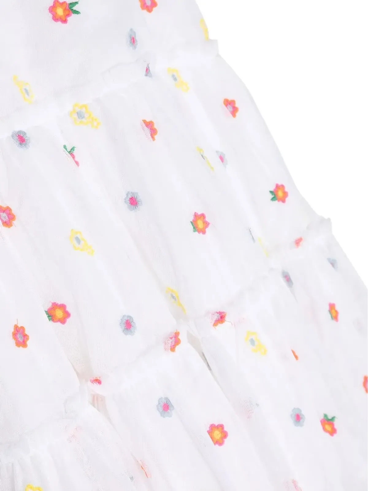 Stella McCartney Kids floral-print tiered dress - White - 画像3