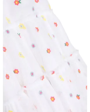 Stella McCartney Kids floral-print tiered dress - White - サムネイル3