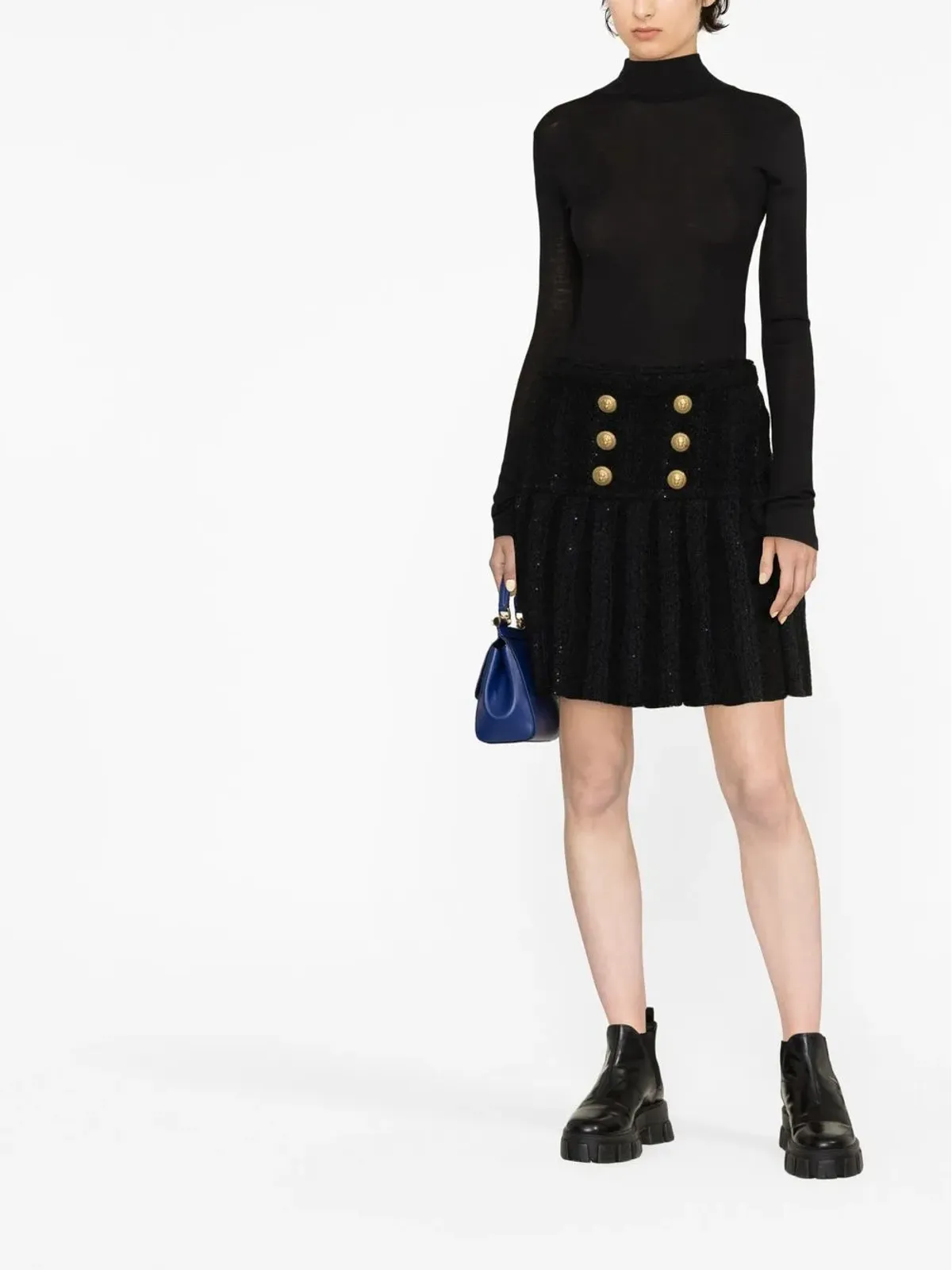 Balmain ハイウエスト ボタンディテール スカート - 画像2