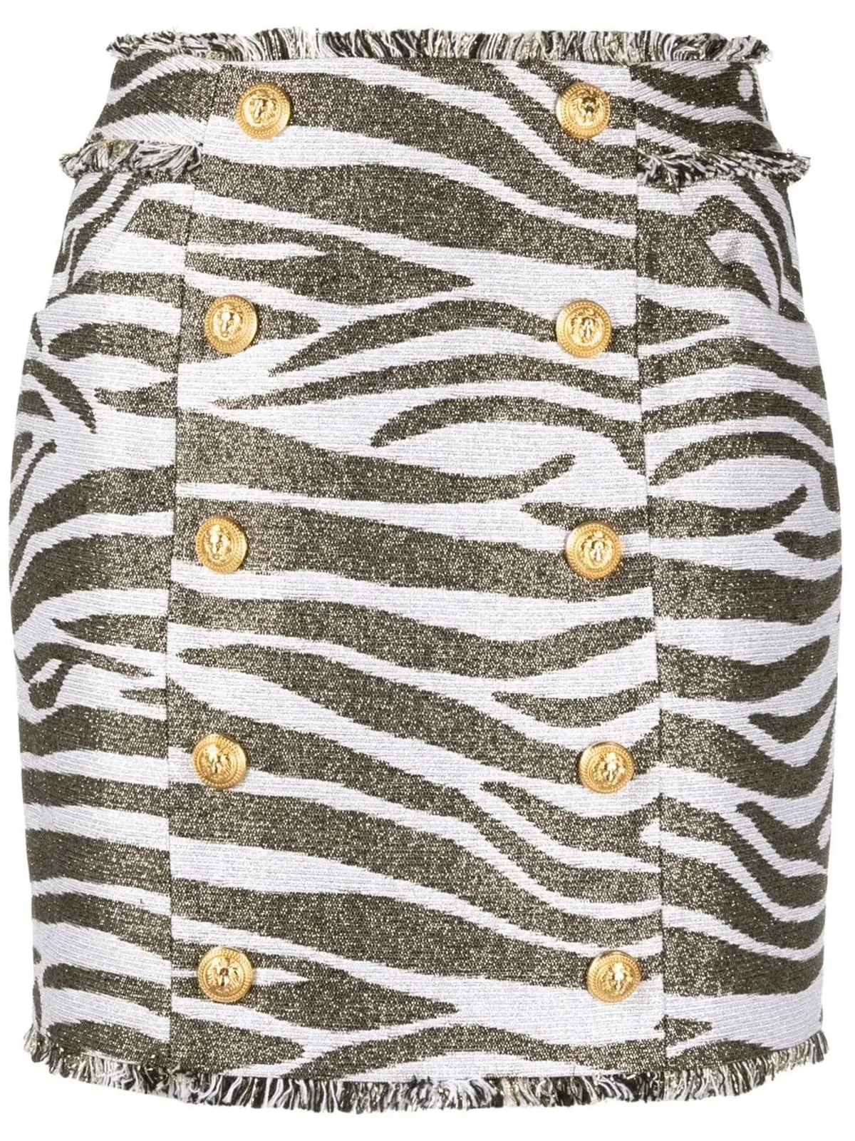 Balmain ゼブラ柄ハイウエストミニスカート - 画像1