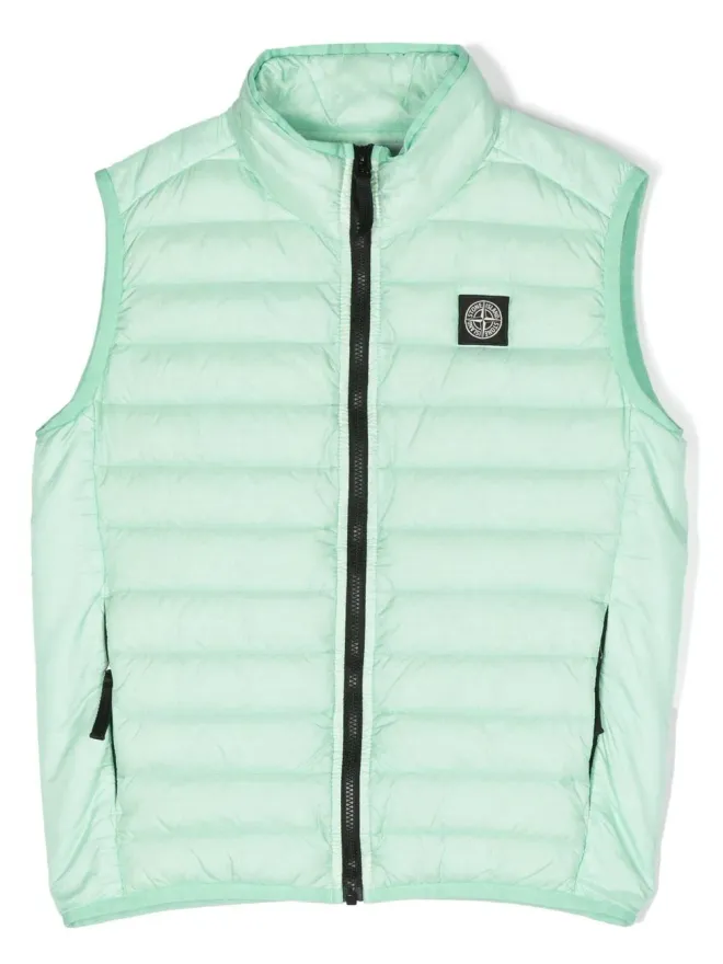 Stone Island Junior Stone Island Junior ロゴパッチ付きパデッドジレの商品画像