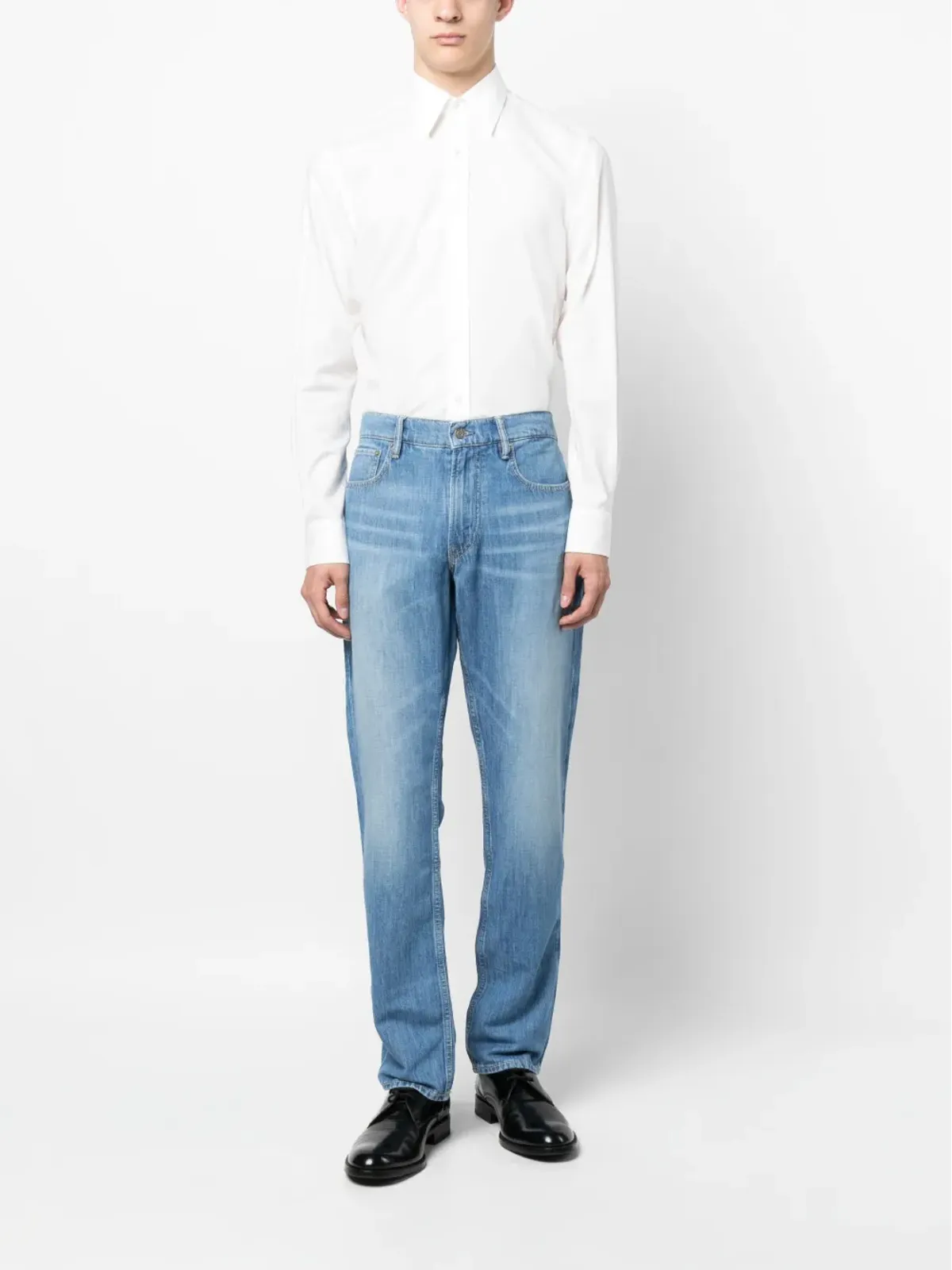 Ralph Lauren Purple Label 無地長袖コットンシャツ - 画像2