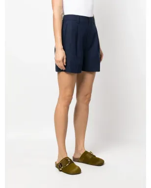 Ralph Lauren Collection プリーツ入りシルクショーツ ブルー - サムネイル3