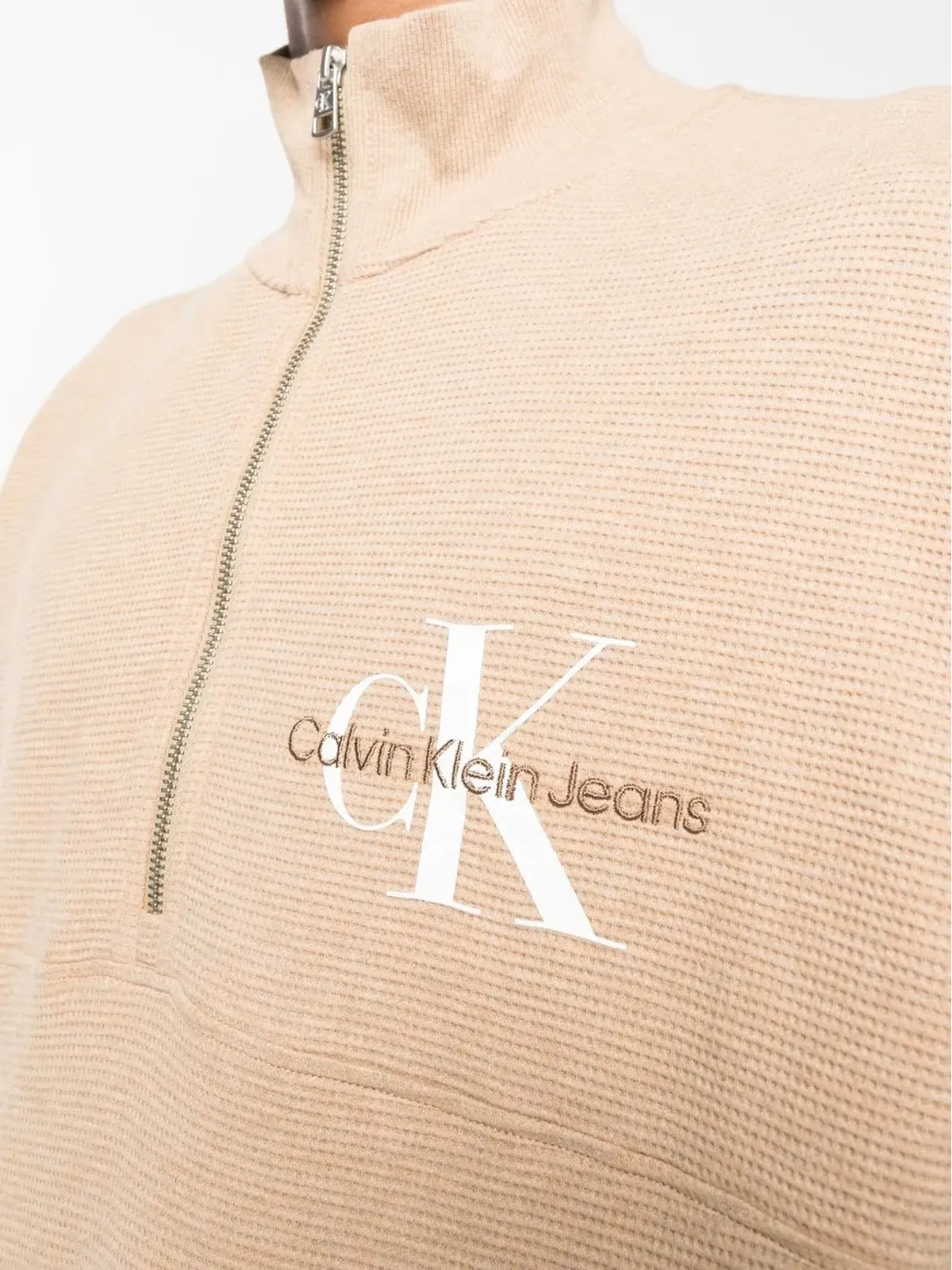 Calvin Klein Jeans モノローゴ ワッフル ハイネック スウェットシャツ - 画像5