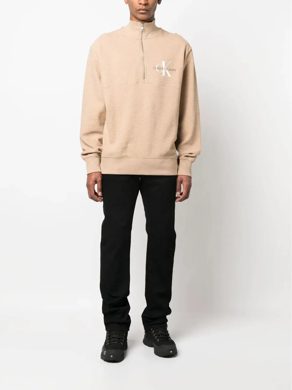 Calvin Klein Jeans モノローゴ ワッフル ハイネック スウェットシャツ - 画像2