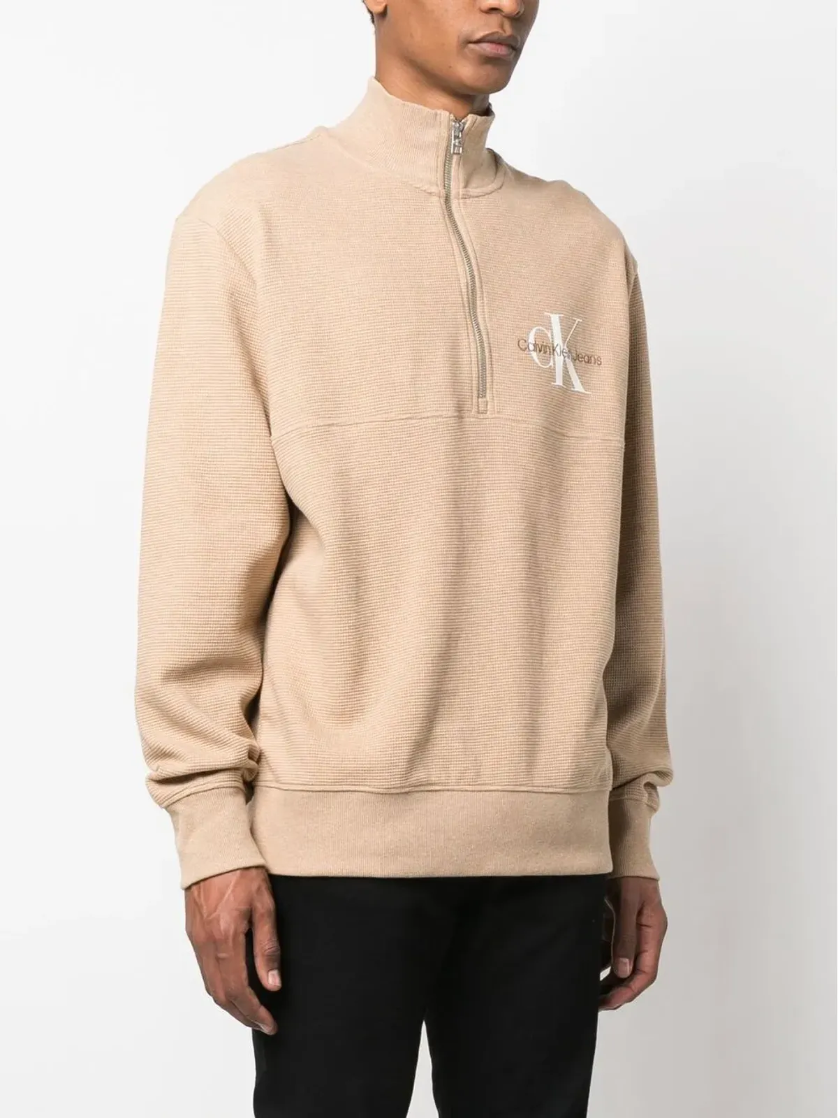 Calvin Klein Jeans モノローゴ ワッフル ハイネック スウェットシャツ - 画像3