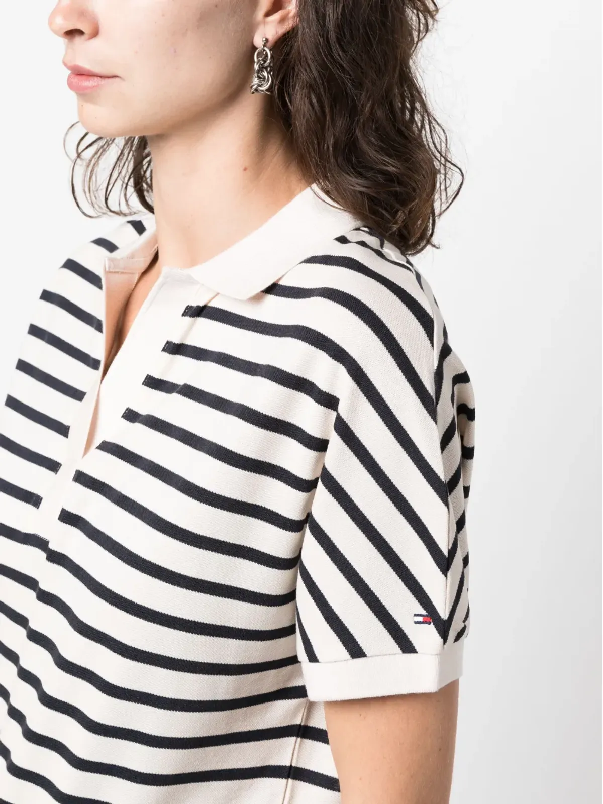 Tommy Hilfiger ストライプ柄 スプリットネック Tシャツ - 画像5