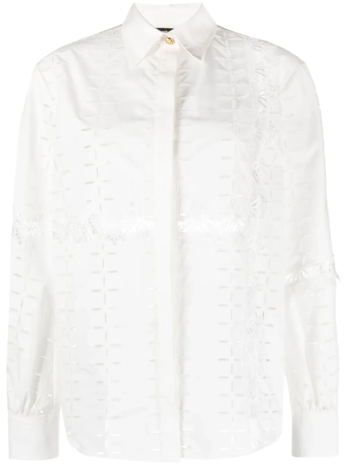 Roberto Cavalli カットアウトディテール コットンシャツ - White - 画像1