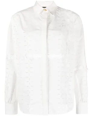 Roberto Cavalli カットアウトディテール コットンシャツ - White - サムネイル1