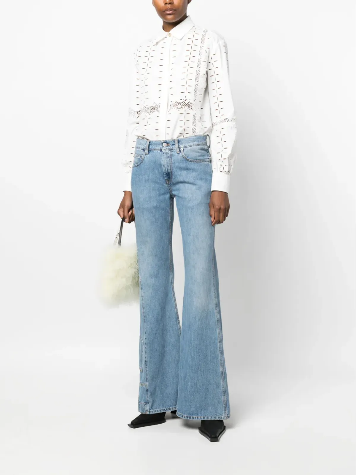 Roberto Cavalli カットアウトディテール コットンシャツ - White - 画像2