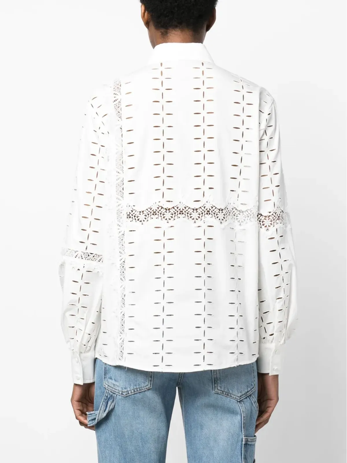 Roberto Cavalli カットアウトディテール コットンシャツ - White - 画像4