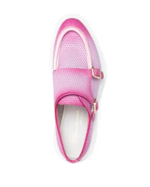 Santoni レザー ダブルバックル ローファー - サムネイル4