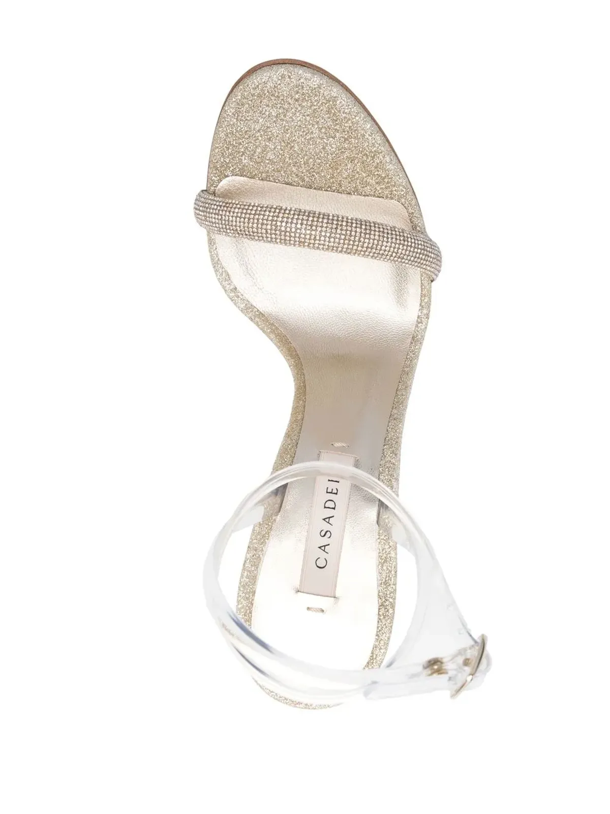 Casadei グリッター入りレザーサンダル - ゴールド - 画像4