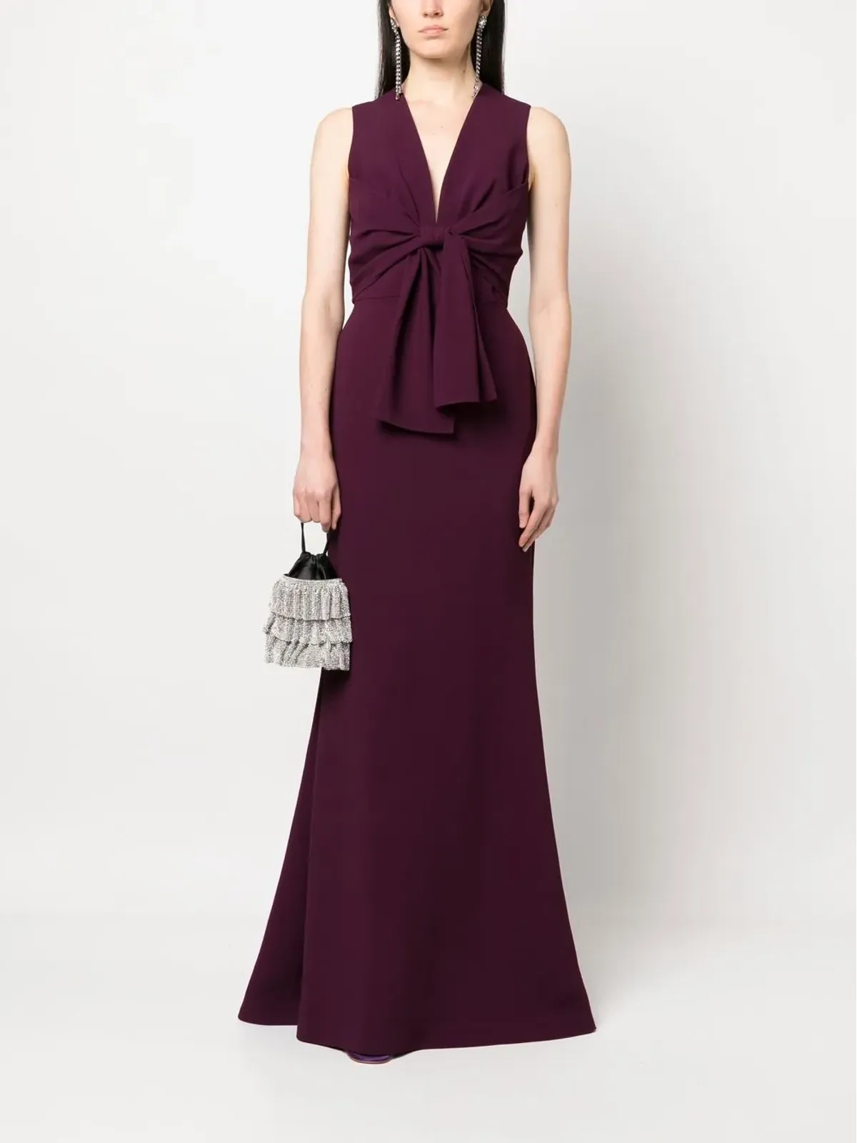 Elie Saab Vネック ノースリーブ ドレス - 画像2
