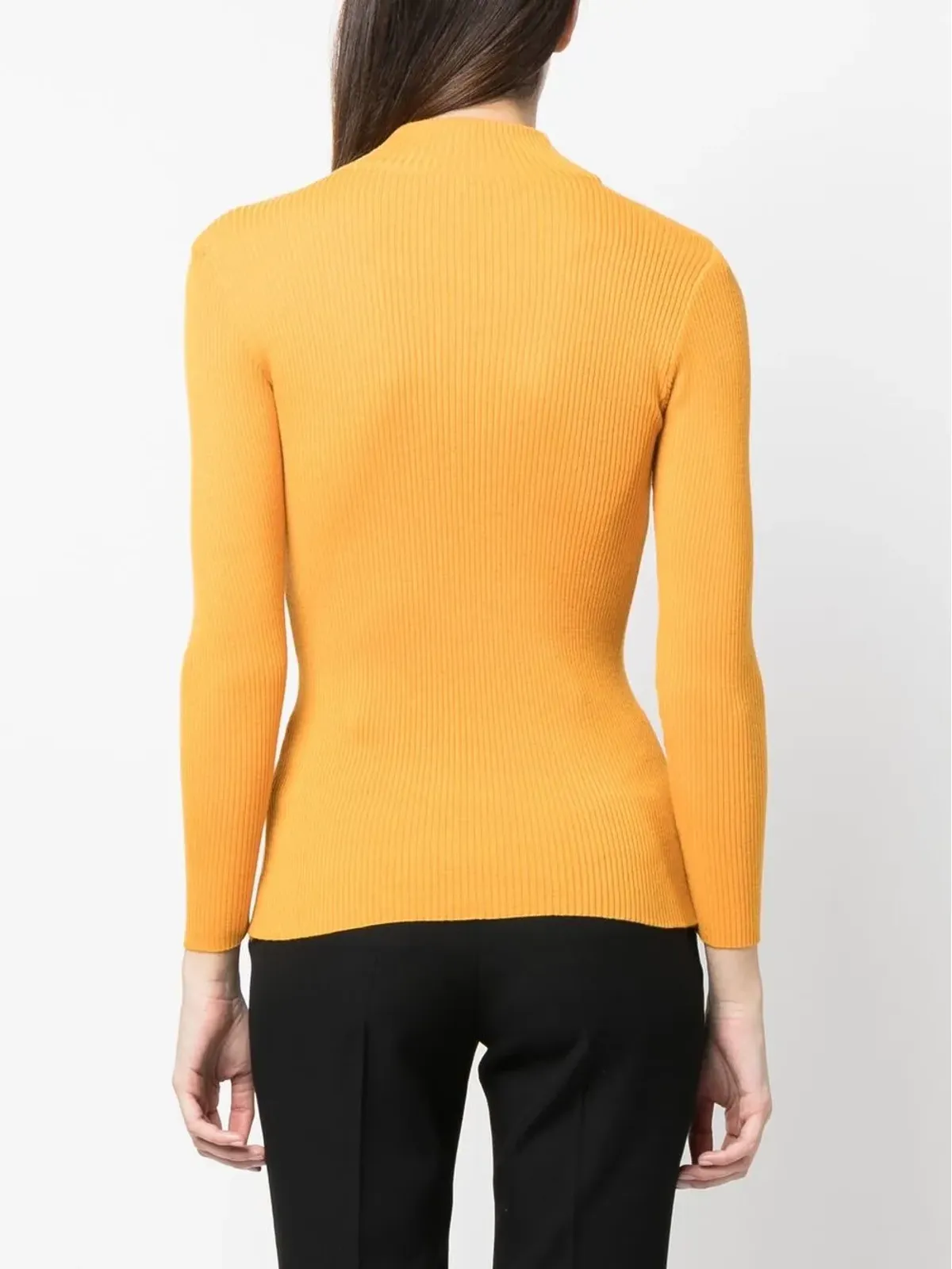 Saint Laurent Pre-Owned 1970年代 モックネック リブ編みジャンパー - イエロー - 画像4