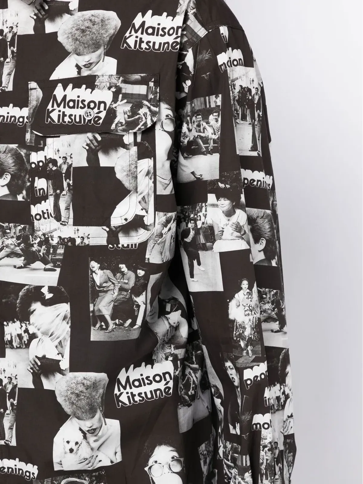 Maison Kitsuné グラフィックプリント コットンシャツ ブラック - 画像5