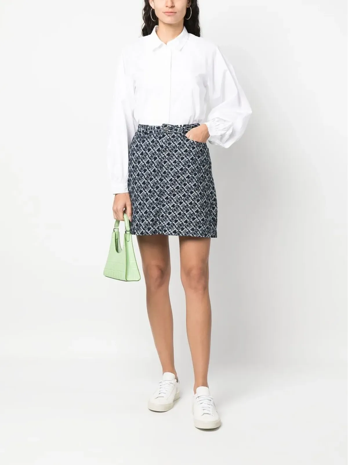 Tommy Hilfiger ロゴプリントデニムスカート - 画像2