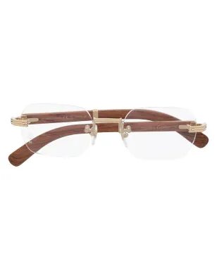 Cartier Eyewear CT0377O フレームレス眼鏡 ブラウン - サムネイル1