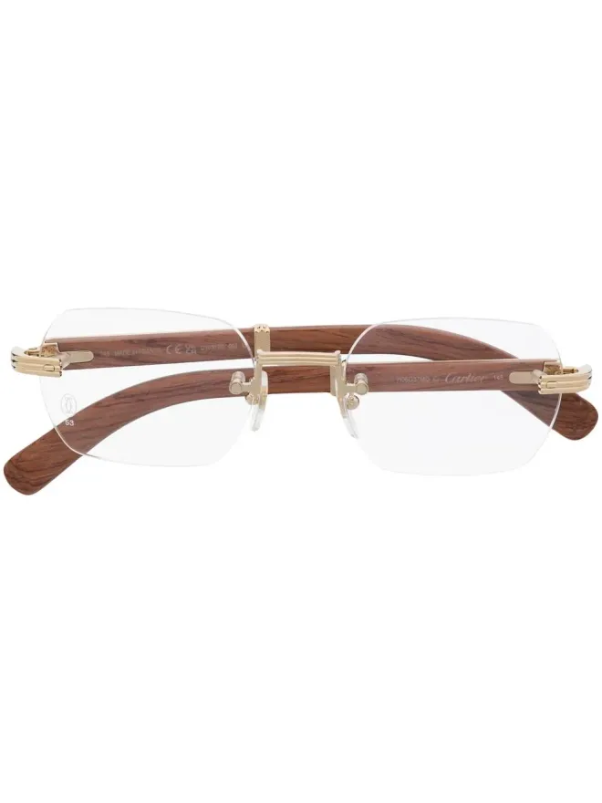Cartier Eyewear Cartier Eyewear CT0377O フレームレス眼鏡 ブラウンの商品画像