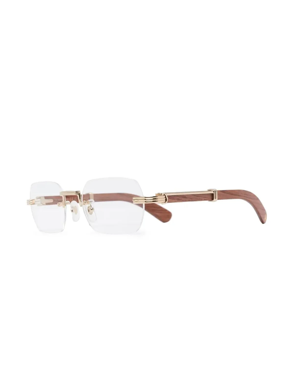 Cartier Eyewear CT0377O フレームレス眼鏡 ブラウン - 画像2