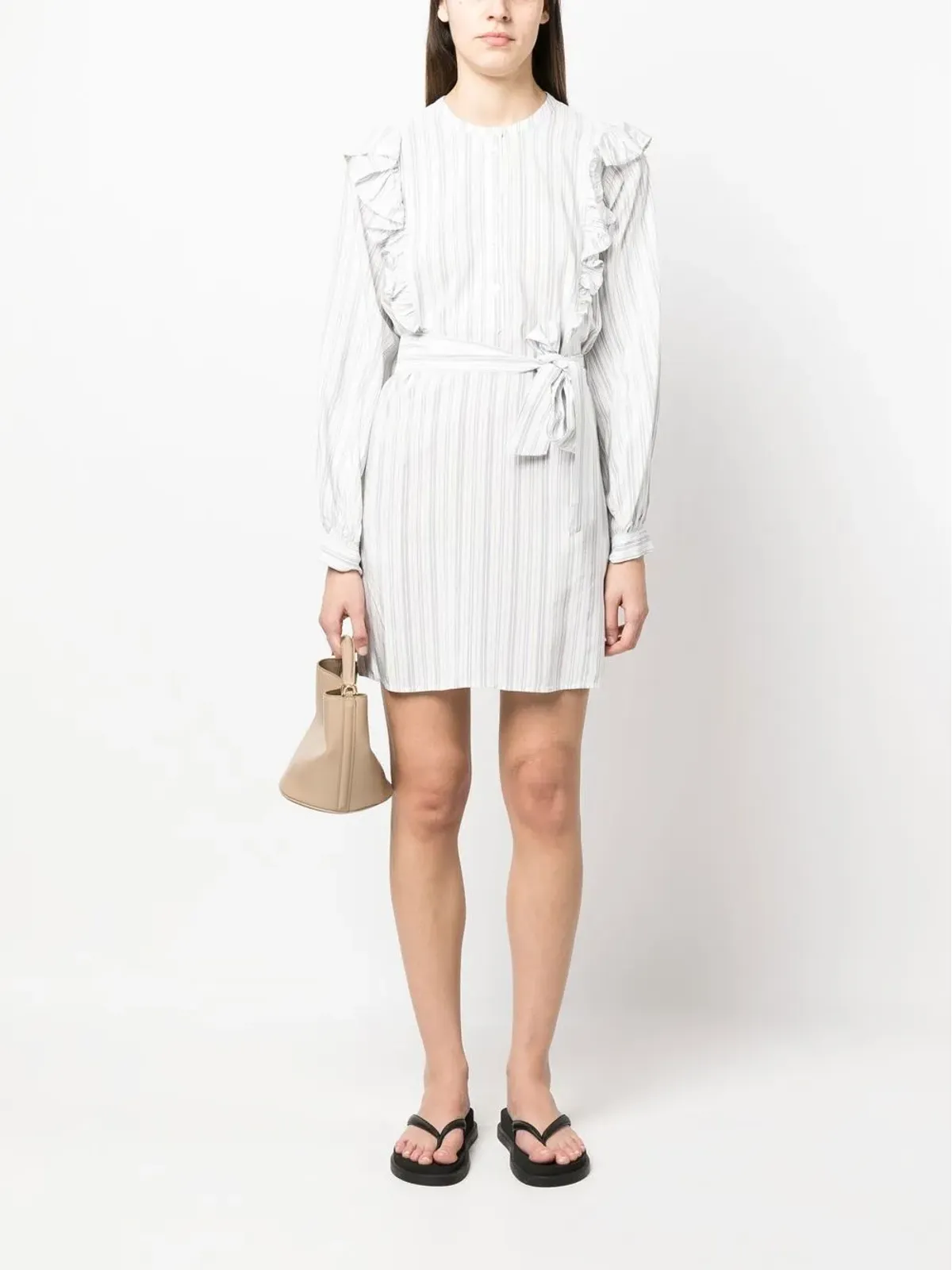 Tommy Hilfiger レギュラーストライプ・ショート・フリルドレス - ホワイト - 画像2