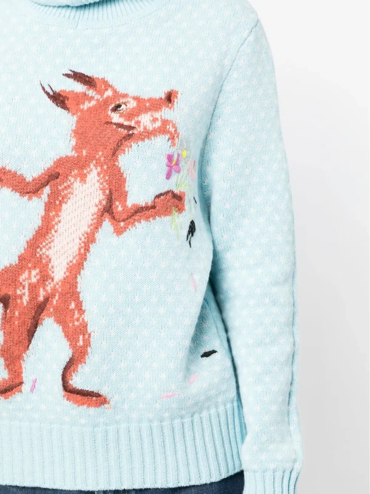 Maison Kitsuné プリント柄ニットフーディ - ブルー - 画像5