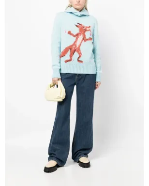 Maison Kitsuné プリント柄ニットフーディ - ブルー - サムネイル2