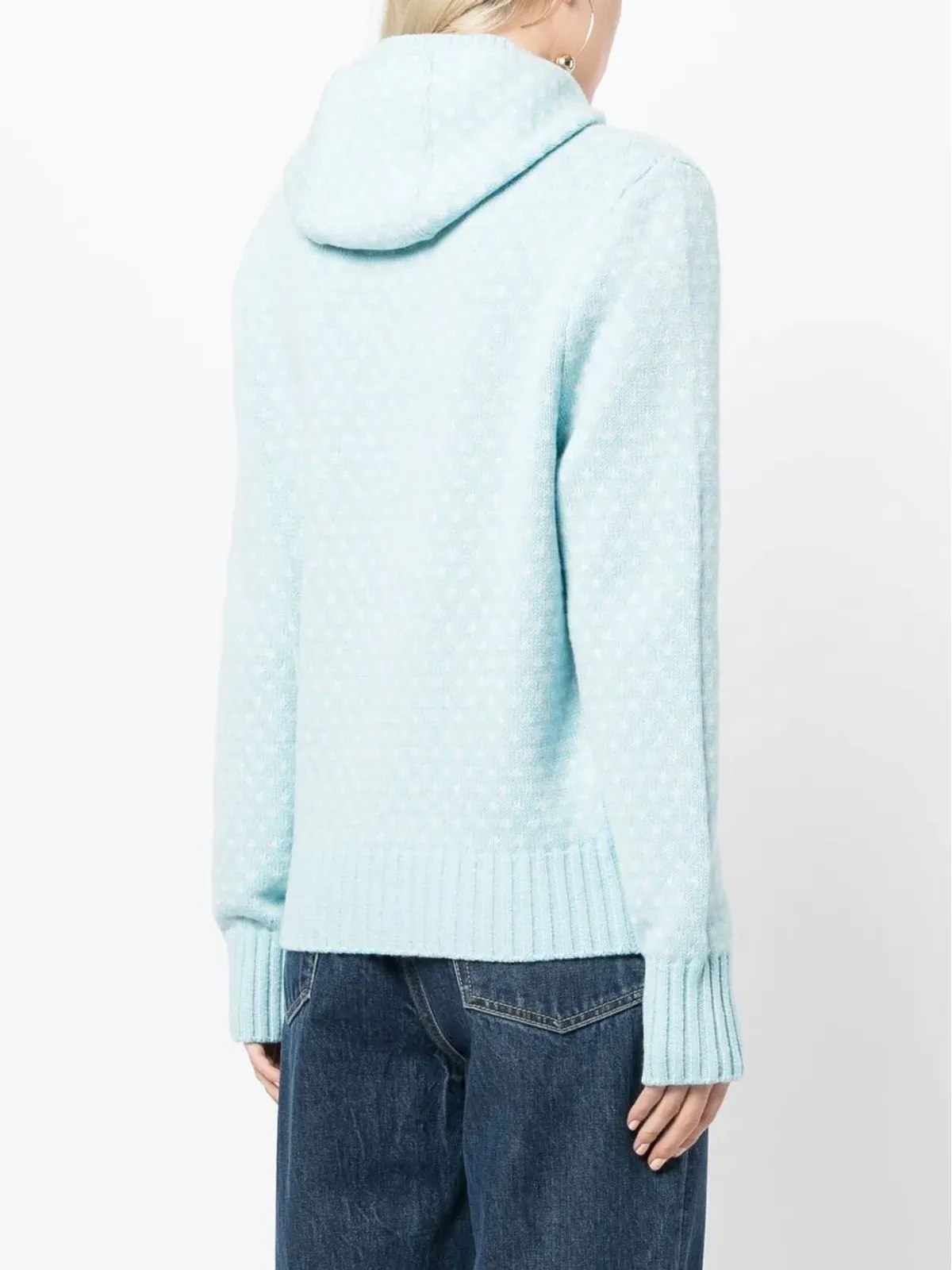 Maison Kitsuné プリント柄ニットフーディ - ブルー - 画像4