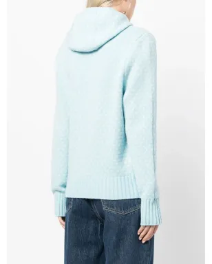 Maison Kitsuné プリント柄ニットフーディ - ブルー - サムネイル4