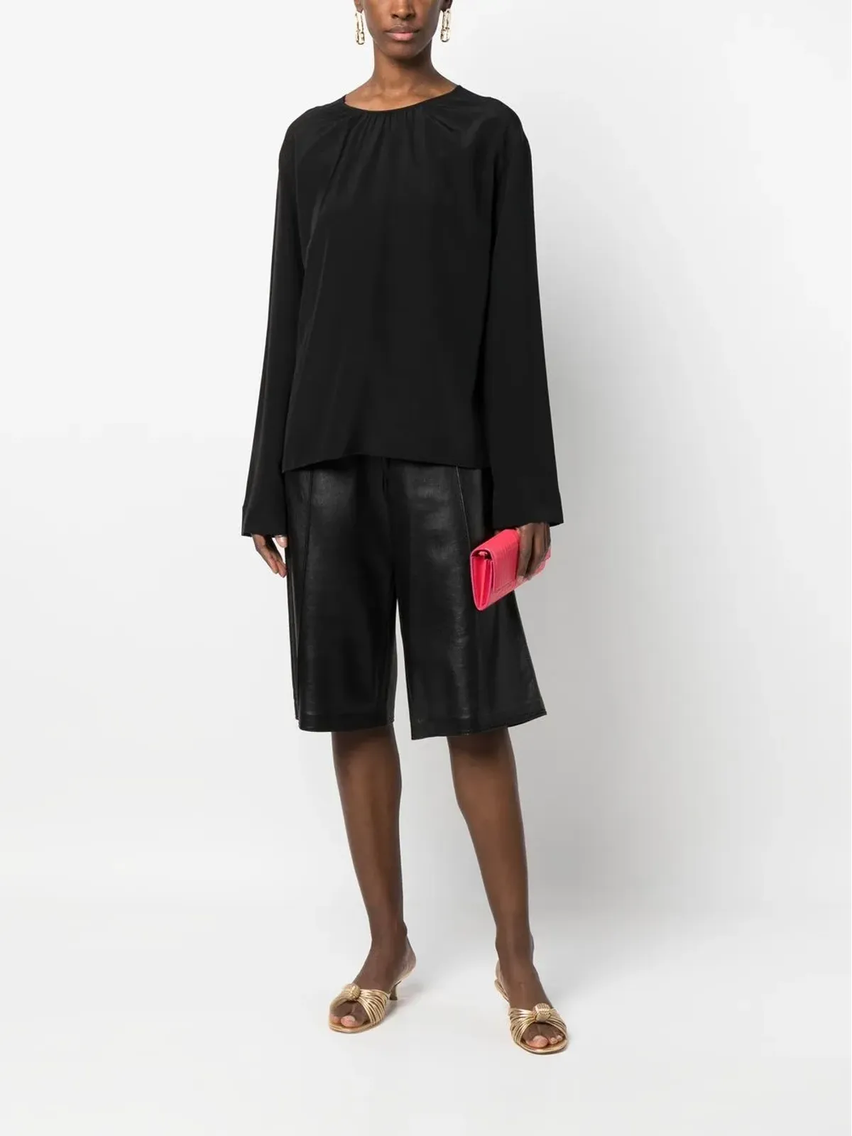 JOSEPH gathered-neck silk blouse - 画像2