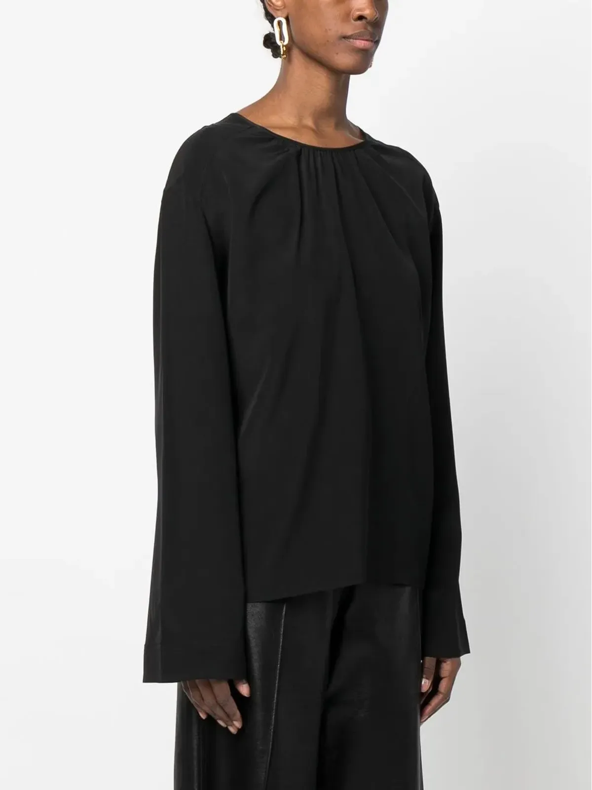JOSEPH gathered-neck silk blouse - 画像3