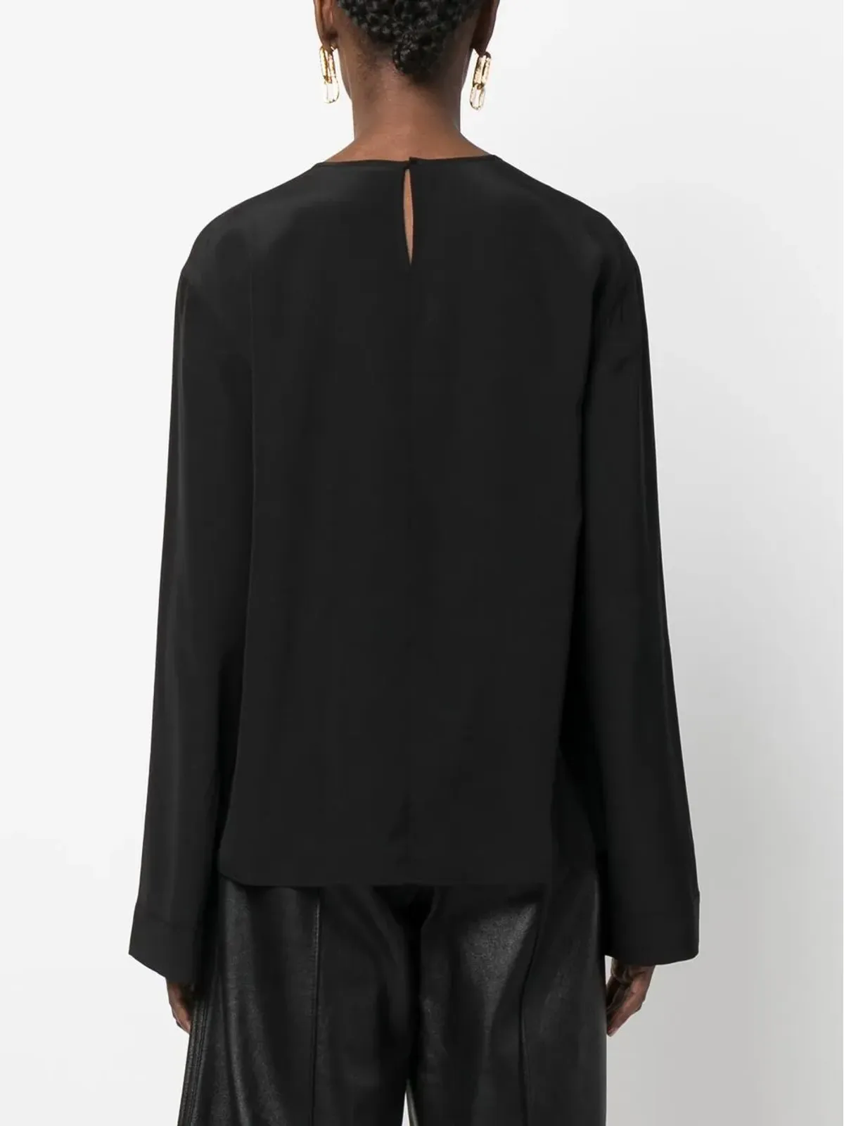 JOSEPH gathered-neck silk blouse - 画像4