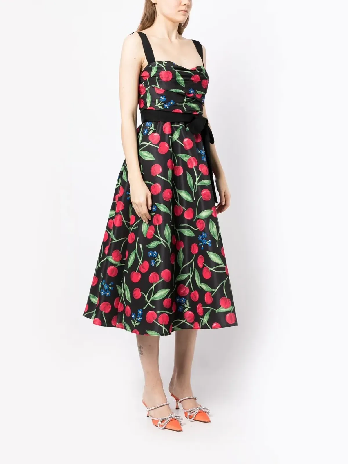 Carolina Herrera 全面チェリープリントドレス - 画像3