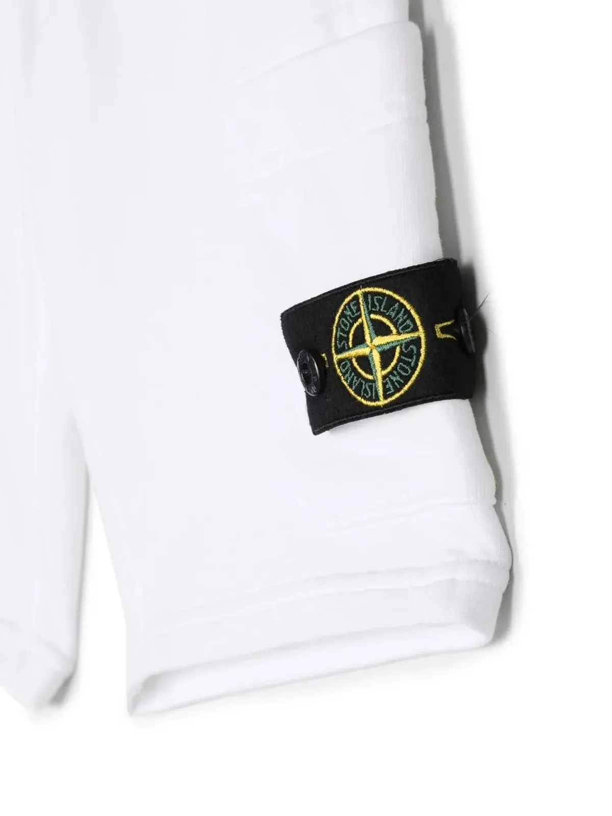 Stone Island Junior Compass-badge track shorts - White - 画像3