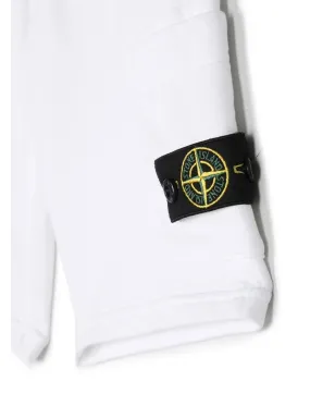 Stone Island Junior Compass-badge track shorts - White - サムネイル3