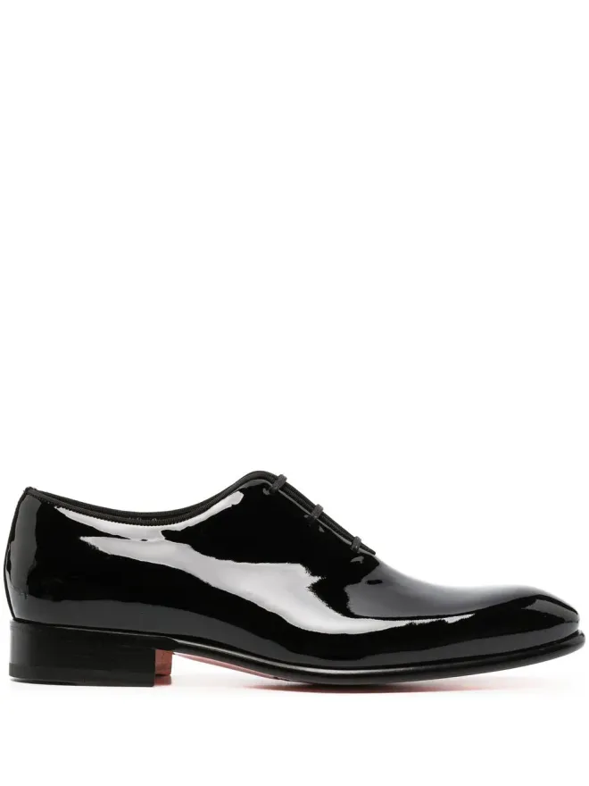 Santoni Santoni パテントレザー オックスフォードシューズ - ブラックの商品画像