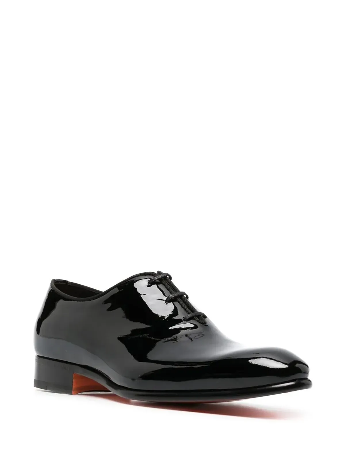 Santoni パテントレザー オックスフォードシューズ - ブラック - 画像2