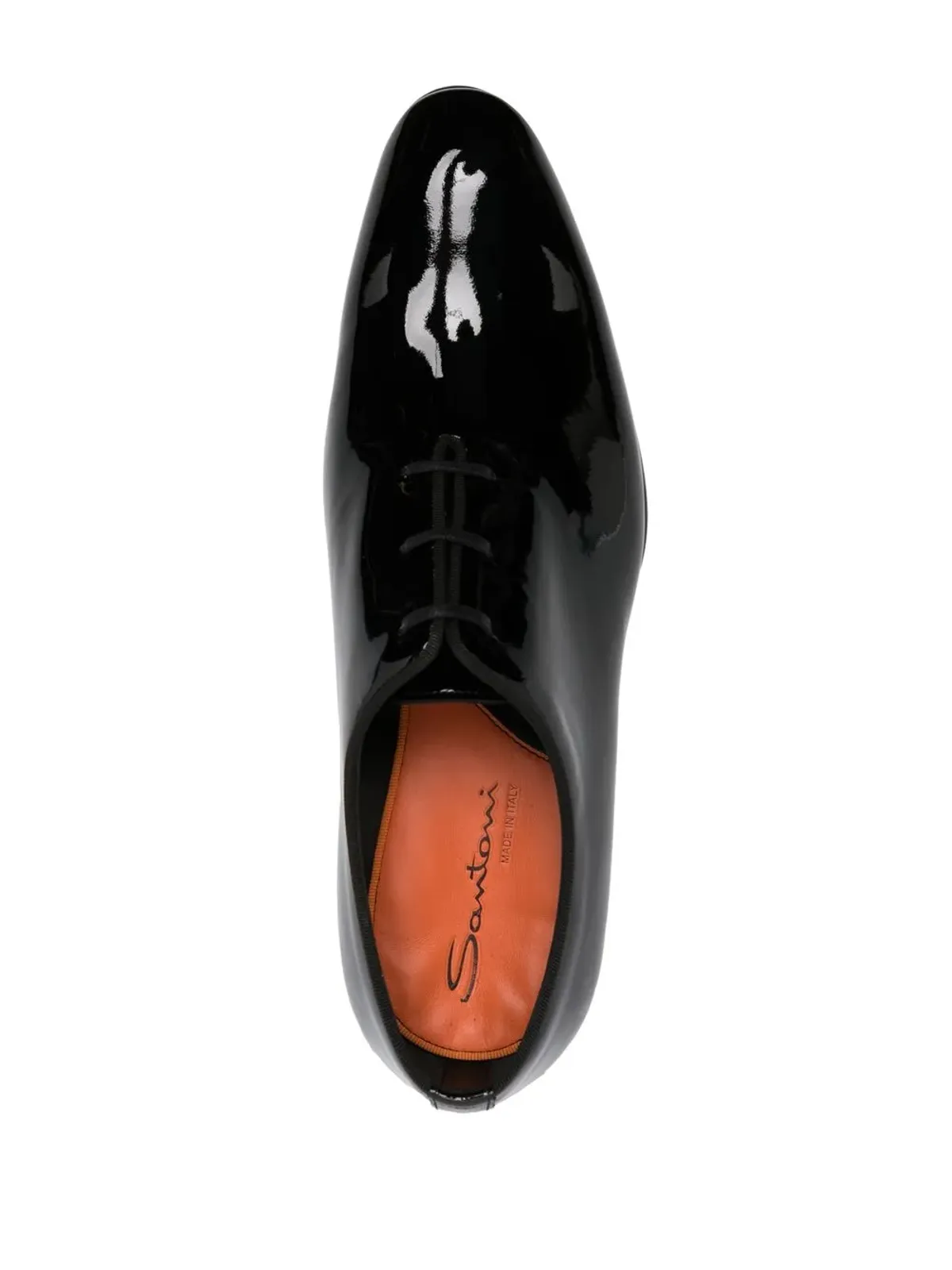 Santoni パテントレザー オックスフォードシューズ - ブラック - 画像4